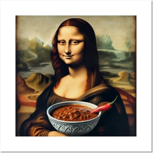 Mona Lisa's Chili Delight Tee - National Chili Day Special Posters and Art